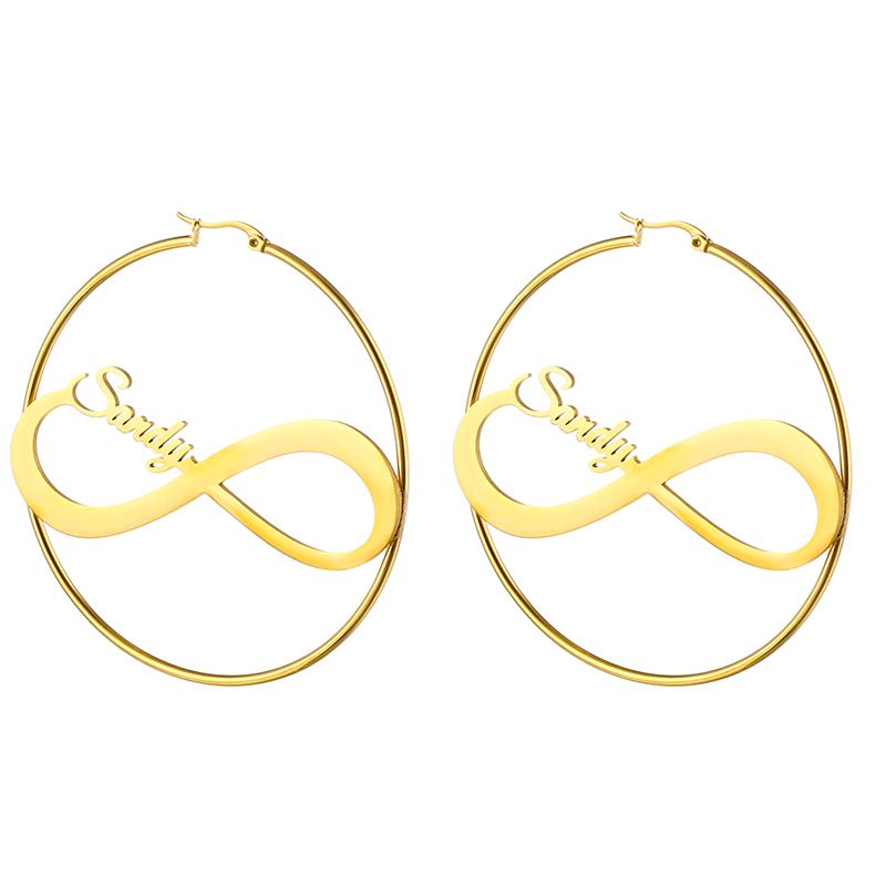 Custom Name Earrings Stainless Steel Personalized Hoop Earrings Fashionable and Exquisite Daily Party Wear Women's Jewelry