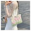 No Brand Handmade Knitted Tote Bag With Woven Pattern For Casual Daily Use