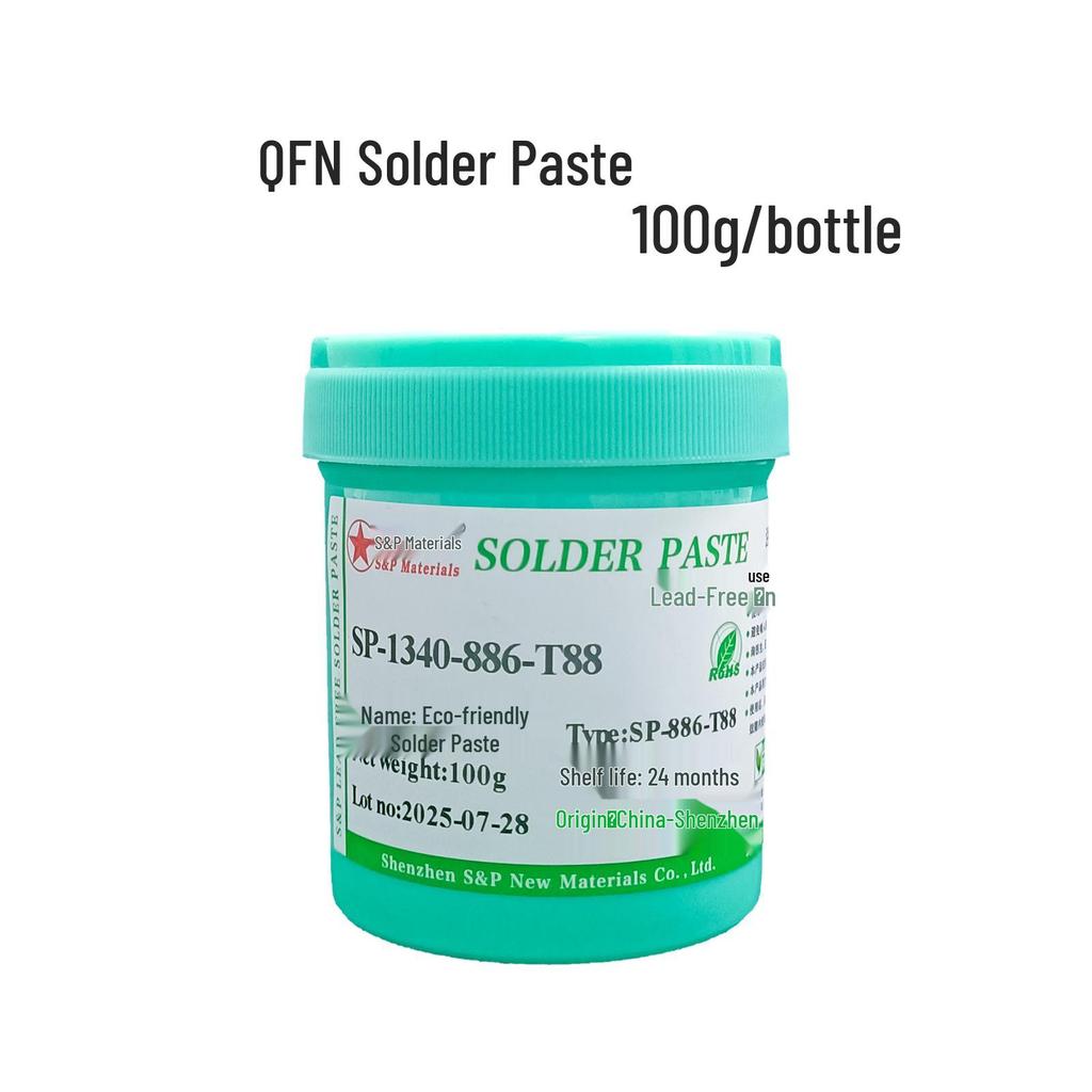 Eco-Friendly Halogen-Free No-Clean Solder Paste for QFN, Easy Tin Welding & LED Repair