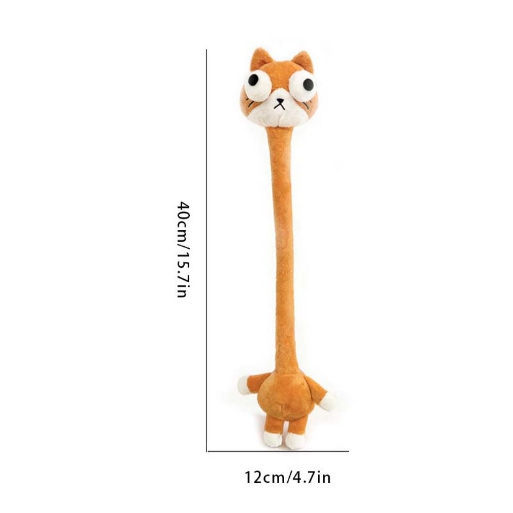 White Color Long Neck Cat Plush Keychain Cute Style Schnauzer Plush Pendant Bag Charm Decor