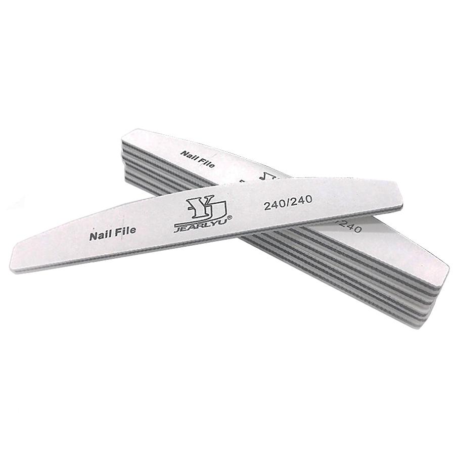 5 Pezzi Lima per Unghie 80/100/150/180/240 Grana Doppia Faccia Mezza Luna Carta Vetrata Lima per Unghie Rimuovi Cuticole Buffer Strumenti per Manicure