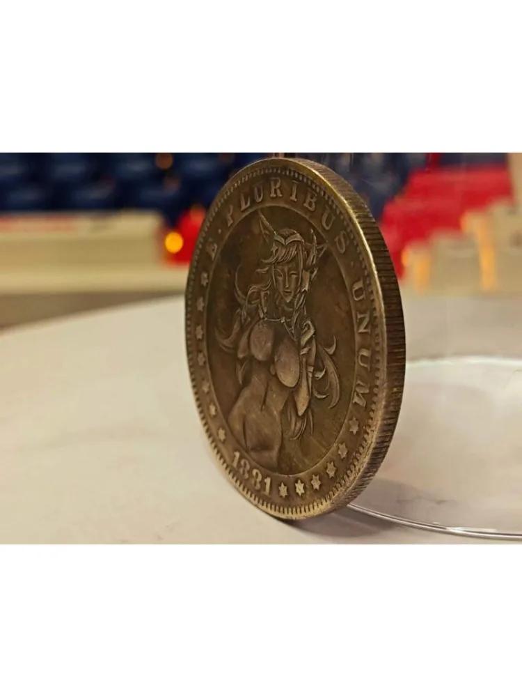 Deep Relief 1881 American Beauty Flower Skull Coin Silver Dollar Micro Seal Collection