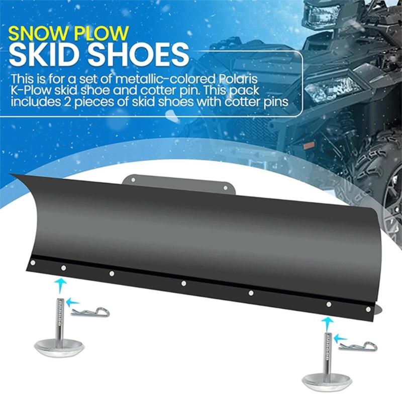 Adjustable Snow Plow Shoes Metal Snow Plow Skid Shoes set for UTV Plows Hardened Steel Skid Shoe Replacement Parts