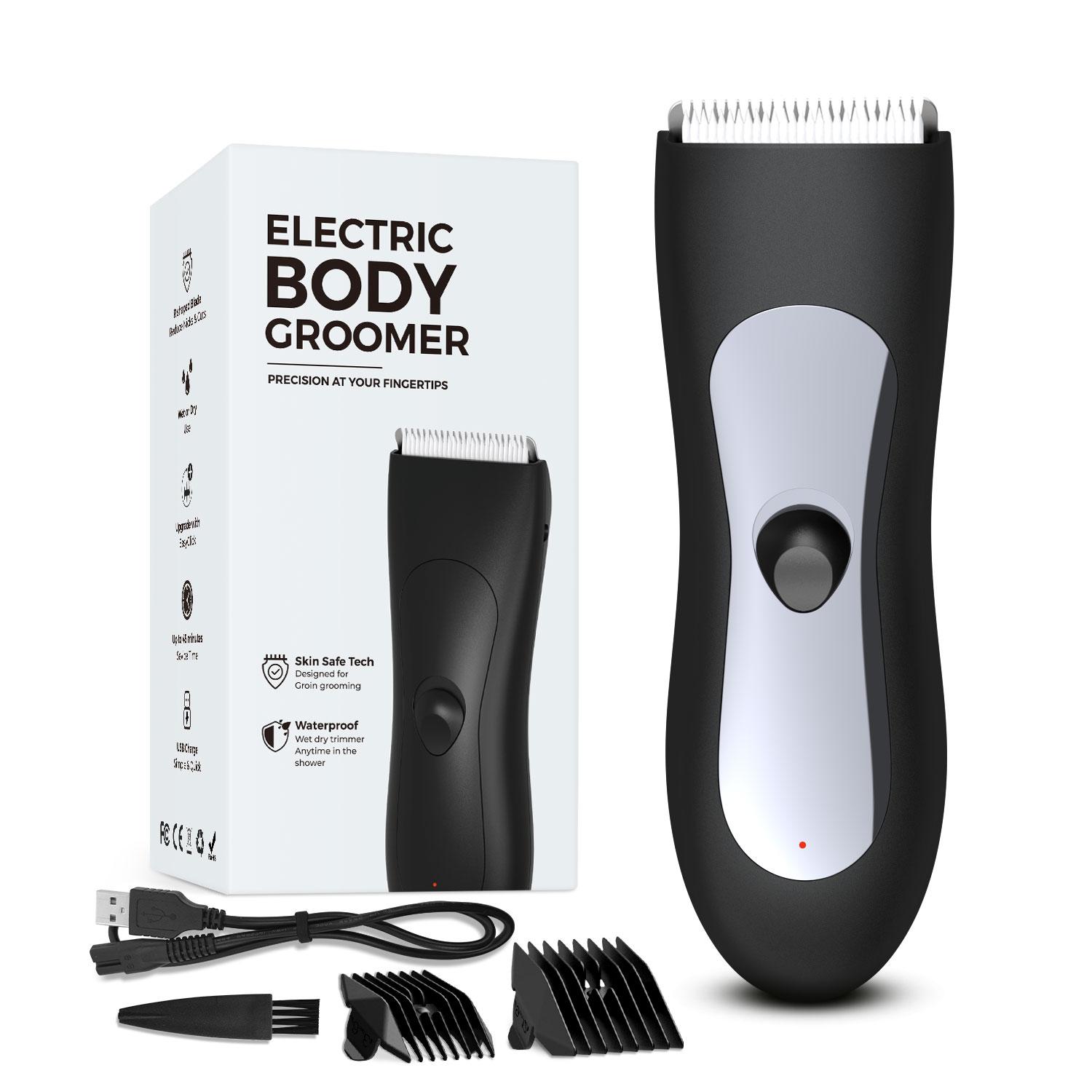 

Men s Body Hair Trimmer Electric shaver Ball Groin Clipper Waterproof Body Hair Groomer USB Rechargeable 3 Colors Best Gift серебряный