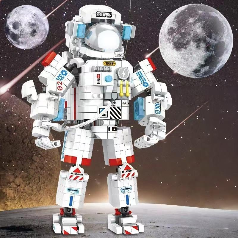 1050 Pieces Space Astronaut Building Block Set Toys, Cool Astronaut Room Decoration, Adult Collection DIY Model