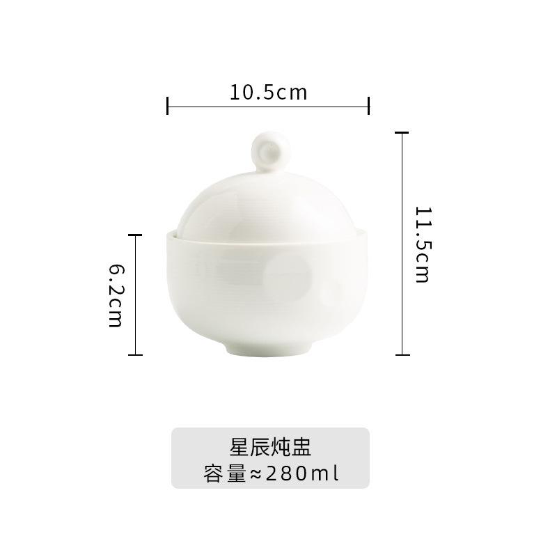 Eintopf-Tasse, High-End Hotelgeschirr, Restaurant-Spezialität Wasserdicht Vogelnester, Suppenflügelbecher mit Deckel, Chinesische Gedämpfte Eierschale für eine Person