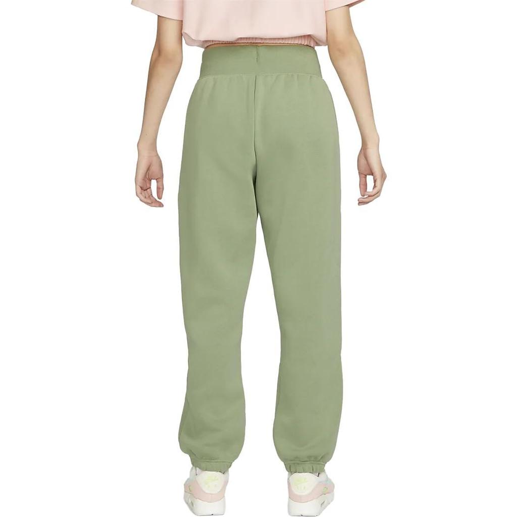 Nike Phoenix Fleece Solid Color Lace Up Elastic Cuff Loose Fit Fleece Lined Knitted Sweatpants Women's Oil Green DQ5888-386
