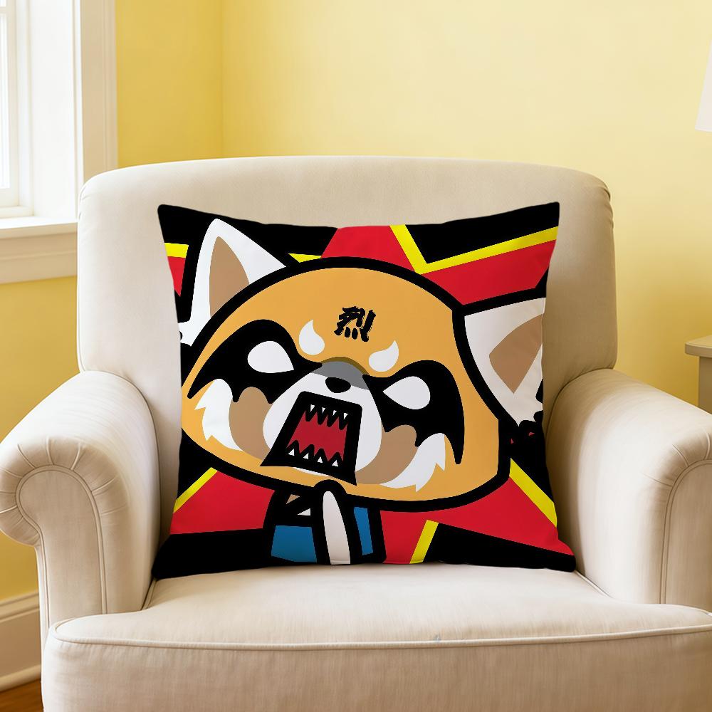 kawaii cartoon AAggretsuko SRO cushion cover soft Comfortable Pillow Case for Sofa Living Room Home Decor Protective Covers