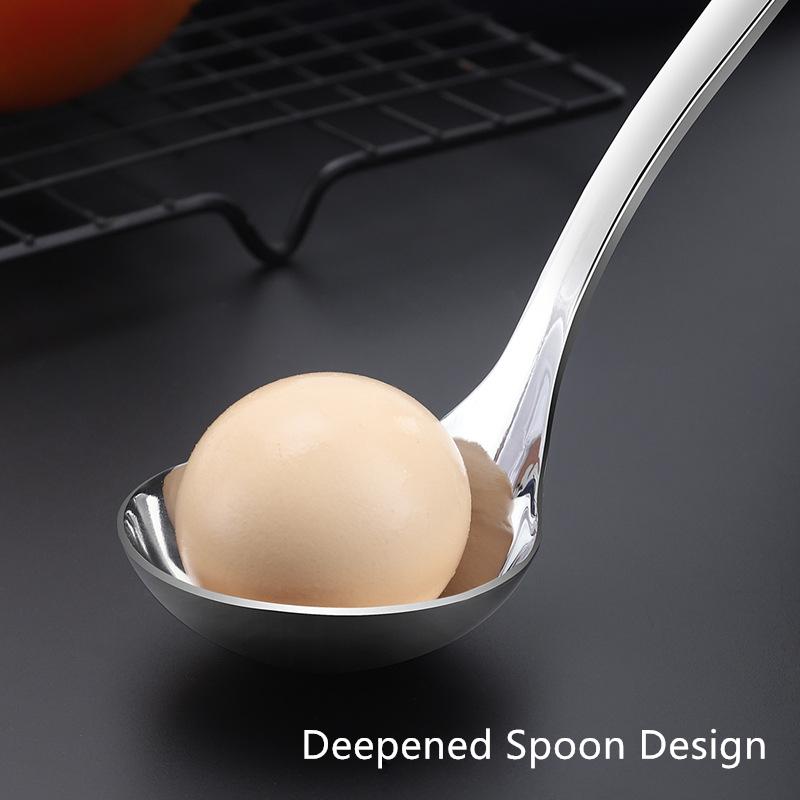 New Long Handle Colander Soup Ladle Spoon Stainless Steel Tableware Fine Holes Skimmer Japanese Tablespoons Home Kitchen Gadgets