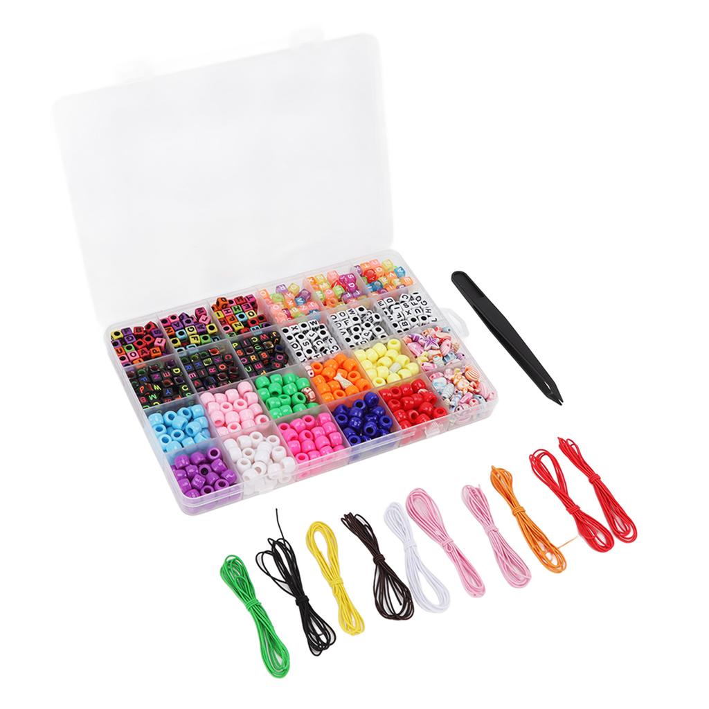 Jewelry Making Beads Acrylic Cute Unique Shaped Letter Bead with Elastic String for Bracelet Necklace