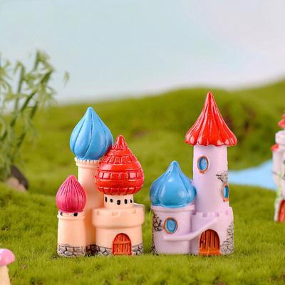 Statue de château féerique Miniature en résine, joli modèle Animal de dessin animé, décoration artisanale de jardin pour la maison