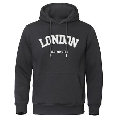London Westminster Street Letter Printing Mans Clothing Fleece Soft Hoodie Autumn Oversize Hoodies Sports Hoodies