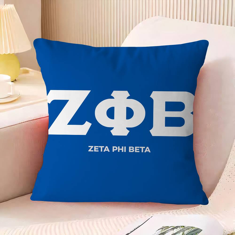 

Z-Zeta P-Phi B-Beta S-Sorority Pillowcase Toon Gift Cushion Cover Bedroom Home Sofa Chair Seat Decor Pillow Case 16x16Inch