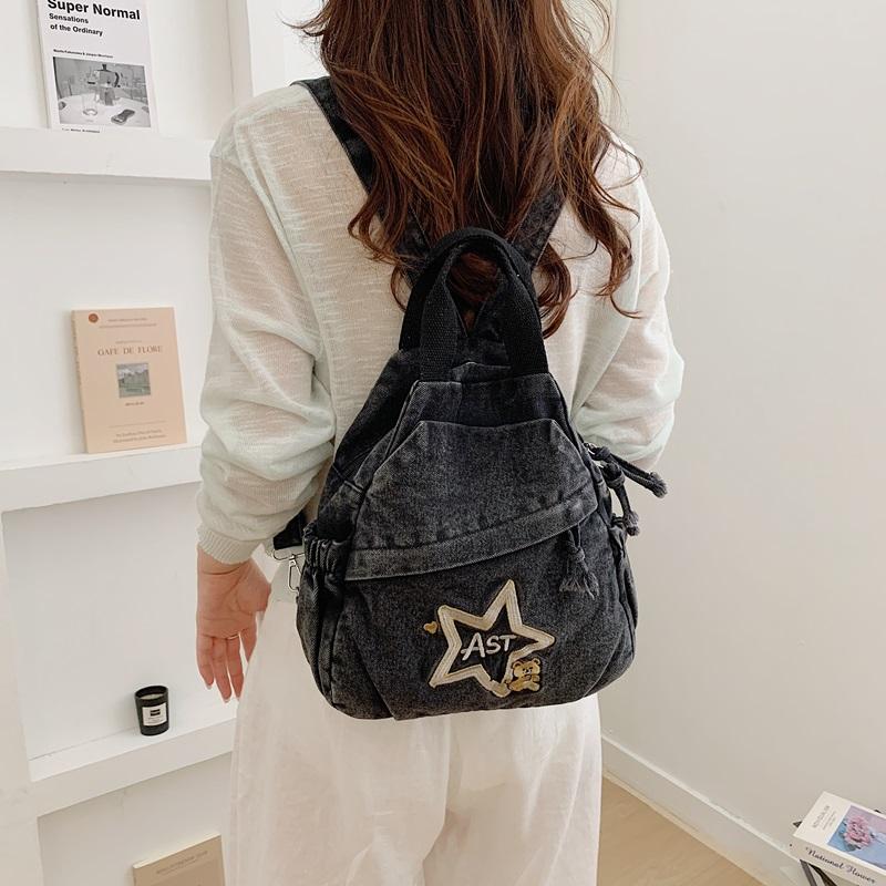 Denim Rucksack Damen Rucksack mit großer Kapazität