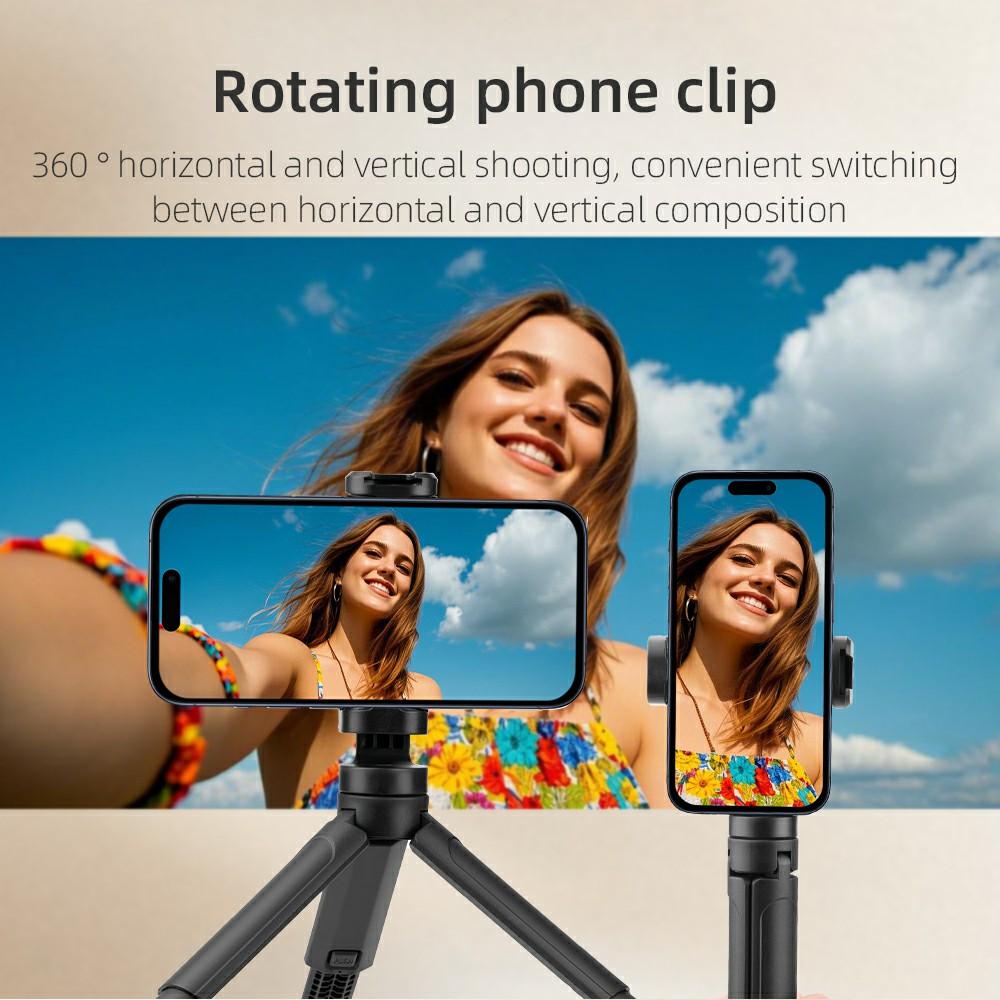 BRDRC Adjustable Phone Tripod Stand with 1/4 Scree, Cold Shoe Mount for Photography/Live Streaming