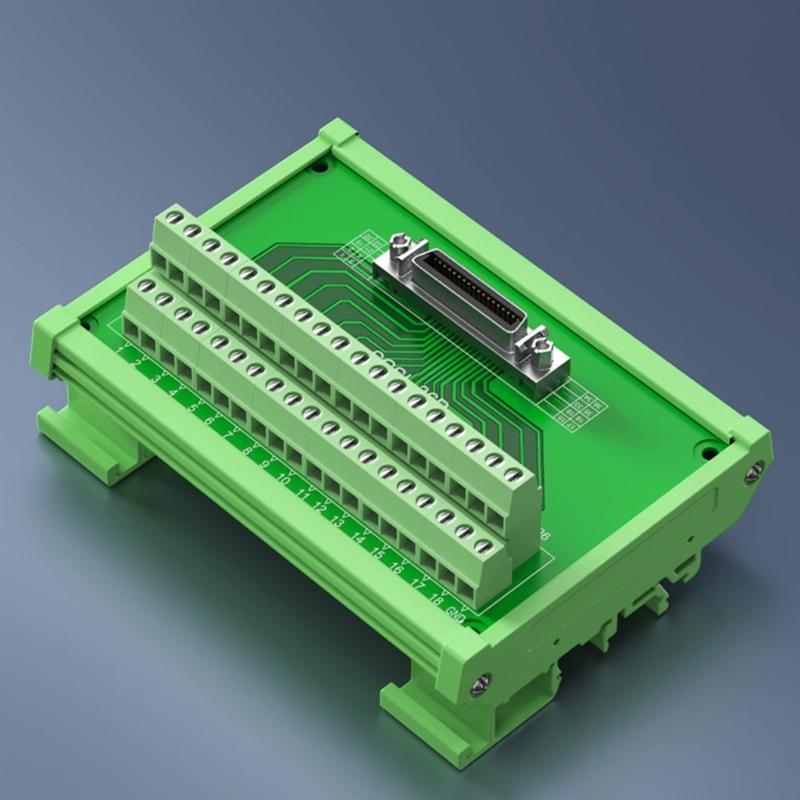 SCSI Rail Mounted Terminal Block Connectors, 14P to 100P Optional Female Interfaces for Tape Drive and Scanners