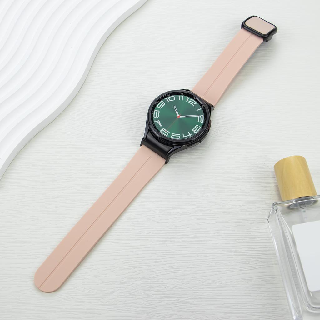 Quick Fit Magnetic Silicone Strap For Samsung Galaxy Watch 6 Classic 47mm 43mm 6/5/4 40mm 44mm 5 Pro 45mm 4 Classic 46mm 42mm