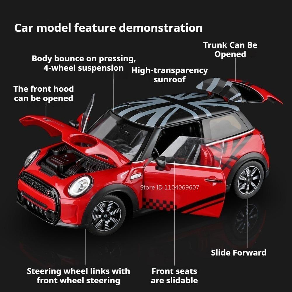 1:18 Mini Cooper S 530LI Modell Spielzeugautos Legierung Druckguss Stoßdämpfung Türen Geöffnet Vorderradlenkung Simulationsfahrzeug Spielzeug