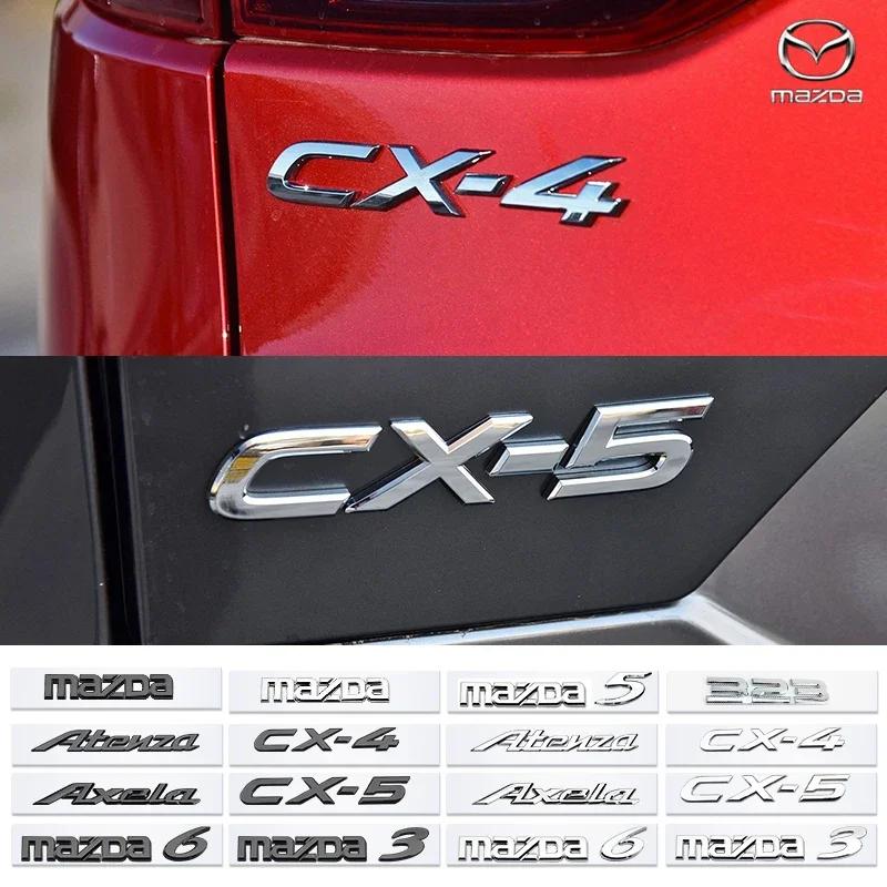 ABS Auto Stříbrné Chromové Vnější Doplňky Pro Mazda 3 5 6 8 Auto Zadní Kufr Písmena Abecedy Označení Značka Znak Logo Samolepka