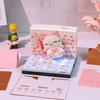 2026 Süße Rosa Katze 3D Laserschnitt Papierbastelmodell Neujahrskalender und Notizwürfel Lose Blätter 3D Notizblock Feiertagsgeschenk