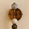 Handmade Marble Wall Sconce Set of Two Leather & Brushed Gold Brass Sconces Modern Marble Lighting