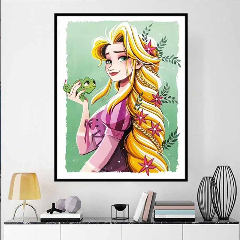 Disney Diamond Painting Rapunzels Fresh and Healing Illustration Mosaic Art DIY Cross Stitch Embroidery Set Full Diamond Home Decor Gift