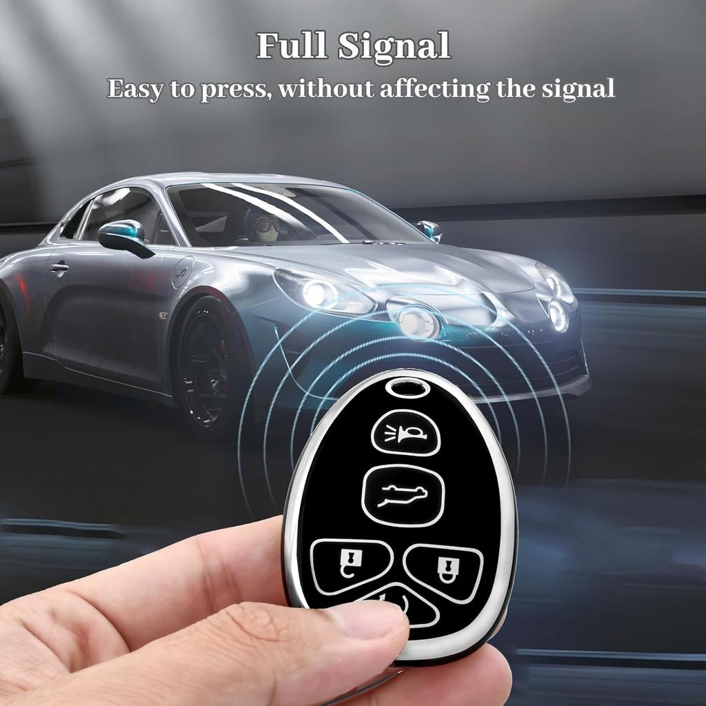 For Chevrolet Key Fob Cover, Soft TPU Protection Car Key Case Compatible with Chevy Suburban Tahoe Traverse Buick Enclave Cadillac Escalade GMC