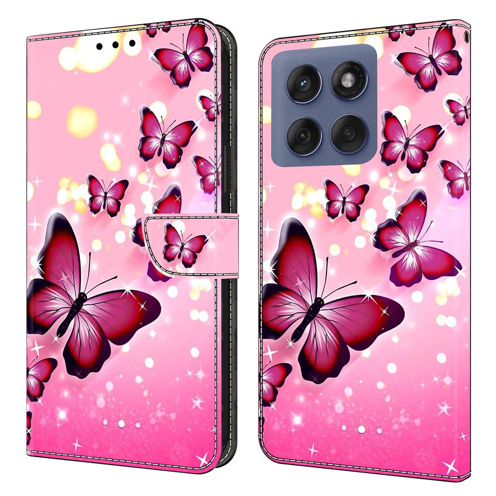 Pro Motorola Edge 60 Fusion 5G/Edge 60 5G Pouzdro Peněženka Stojan Vzorový Tisk PU Kůže Vyklápěcí Kryt na Telefon