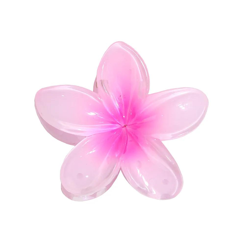 

Gradient 8cm Large Flower Acrylic Hair Clip for Women Sweet Hairpins Hair Claws Crab Clamp Barrettes Hawaiian Hair Accessories розовый
