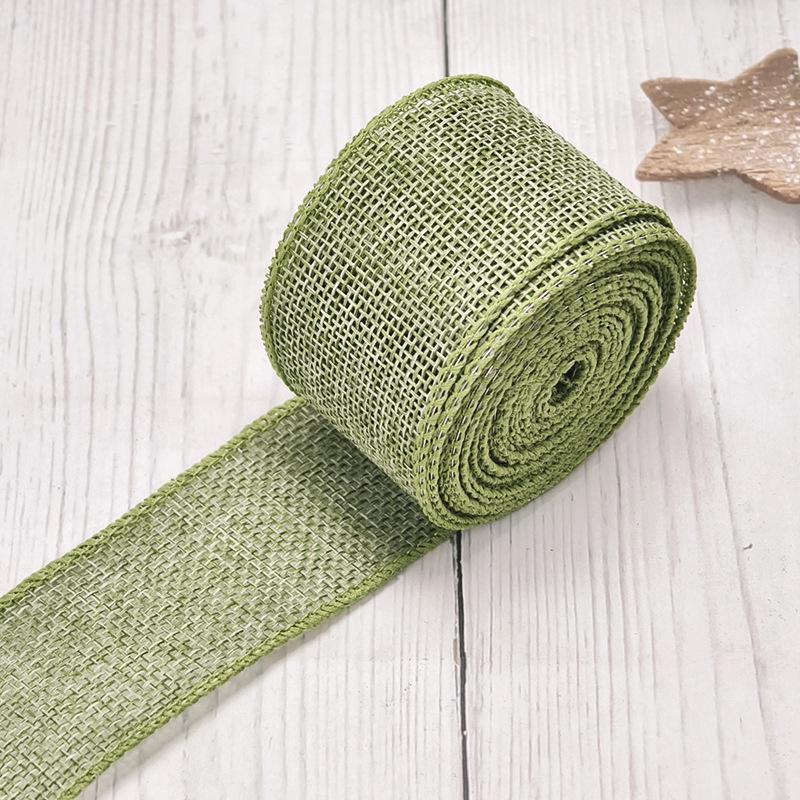 4 cm breites farbiges Imitationshanf-Band mit Drahtkante für DIY-Weihnachtsdekorationen