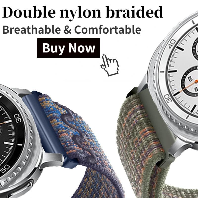 Nylon Braided Loop Band For Samsung Galaxy Watch 8 Classic 46mm Sports Bracelet Wristband For Samsung Galaxy Watch 8 40mm 44mm
