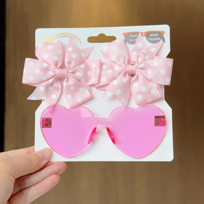 1 Zestaw Nakrycie Głowy dla Dzieci Okulary Jednolite Miękkie Kokardy Opaski Dziewczynki Koronkowa Spinka Retro Opaski Okulary Przeciwsłoneczne Zestawy Gumek do Włosów dla Dzieci