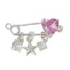 Rhinestone Heart & Star Brooch: Full Diamond DIY Accessories for Handmade Bracelets & Necklaces.