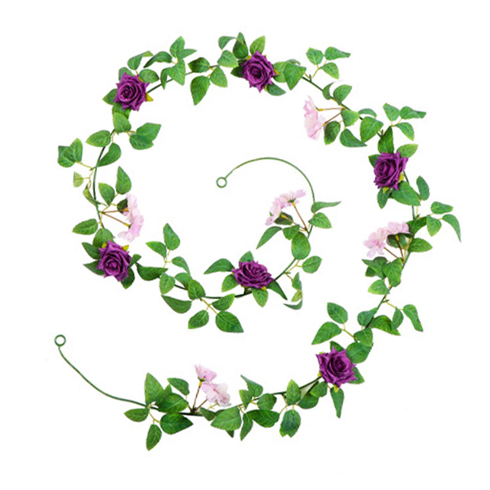 

Artificial Rose Flower Garland Lifelike Versatile Wedding Decoration for Garden Summer Valentine s Day Themed Party Centerpiece фіолетовий