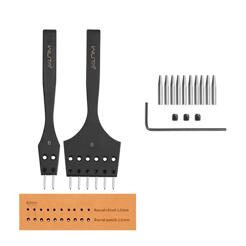 

WUTA Round 3rd Generation Diamond Leather Craft Detachable Punch DIY Leathercraft Set Punch, Punch, Tool, Accessory, (6mm - 2+6)