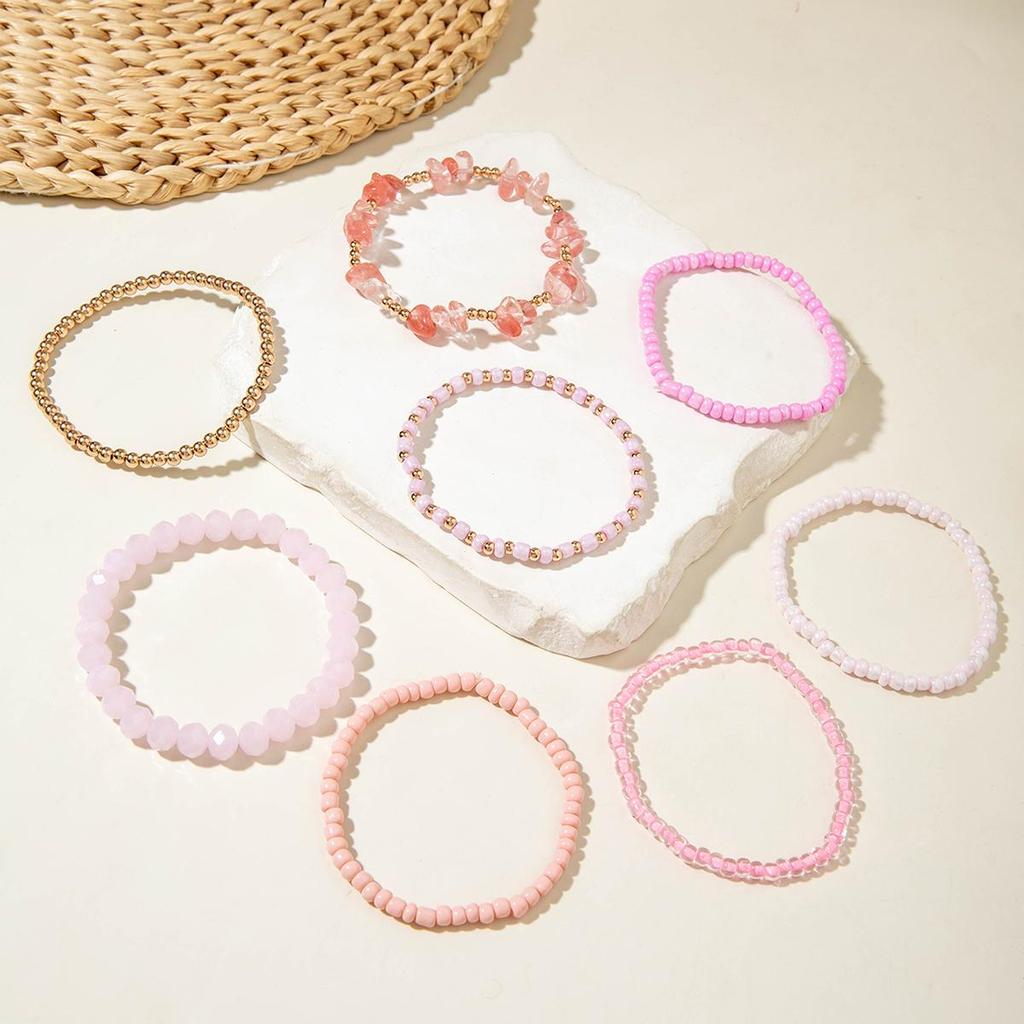 8pcs Mirad Color Brown Multi Piece Set Of Rice Bead Bracelet for Women Jewelry Personalized Matching Bracelet