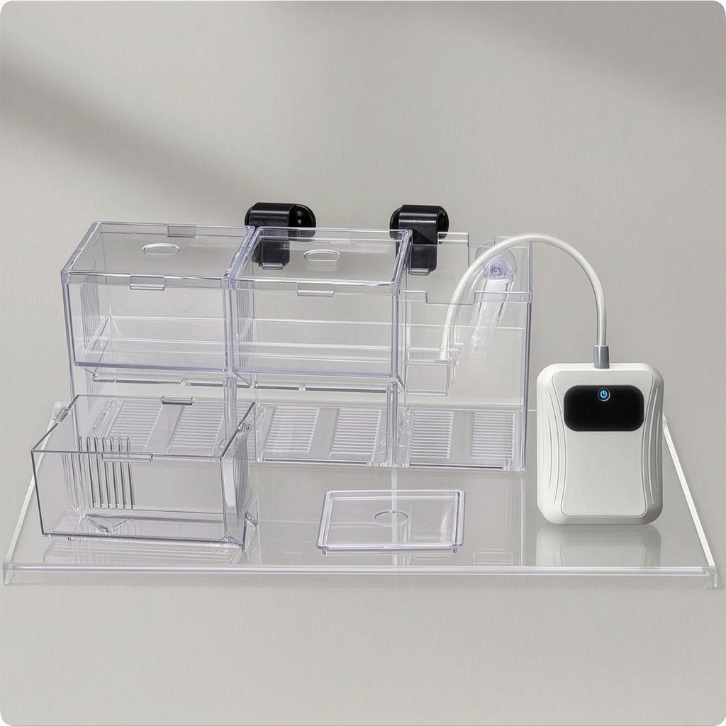 Aquarium Hatchery Box Removable Divider High Clearness Betta Guppy Breeding Tank Portable Power