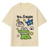 2026 Cartoon Crocodile Shinchan Batman Printed Graphic Y2k Harajuku Streetwear 100% Cotton T Shirt Casual Oversized Summer Men T-shirt