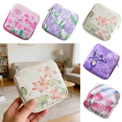 Portable Sanitary Pads Bag Large Capacity Waterproof Coin Purse Multi Function Earphones Data Cable Storage