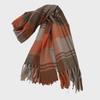 2024 Women's Winter Plaid Tassel Shawl - Korean-Style Thick Warm Imitation Cashmere Scarf for Students and Couples
