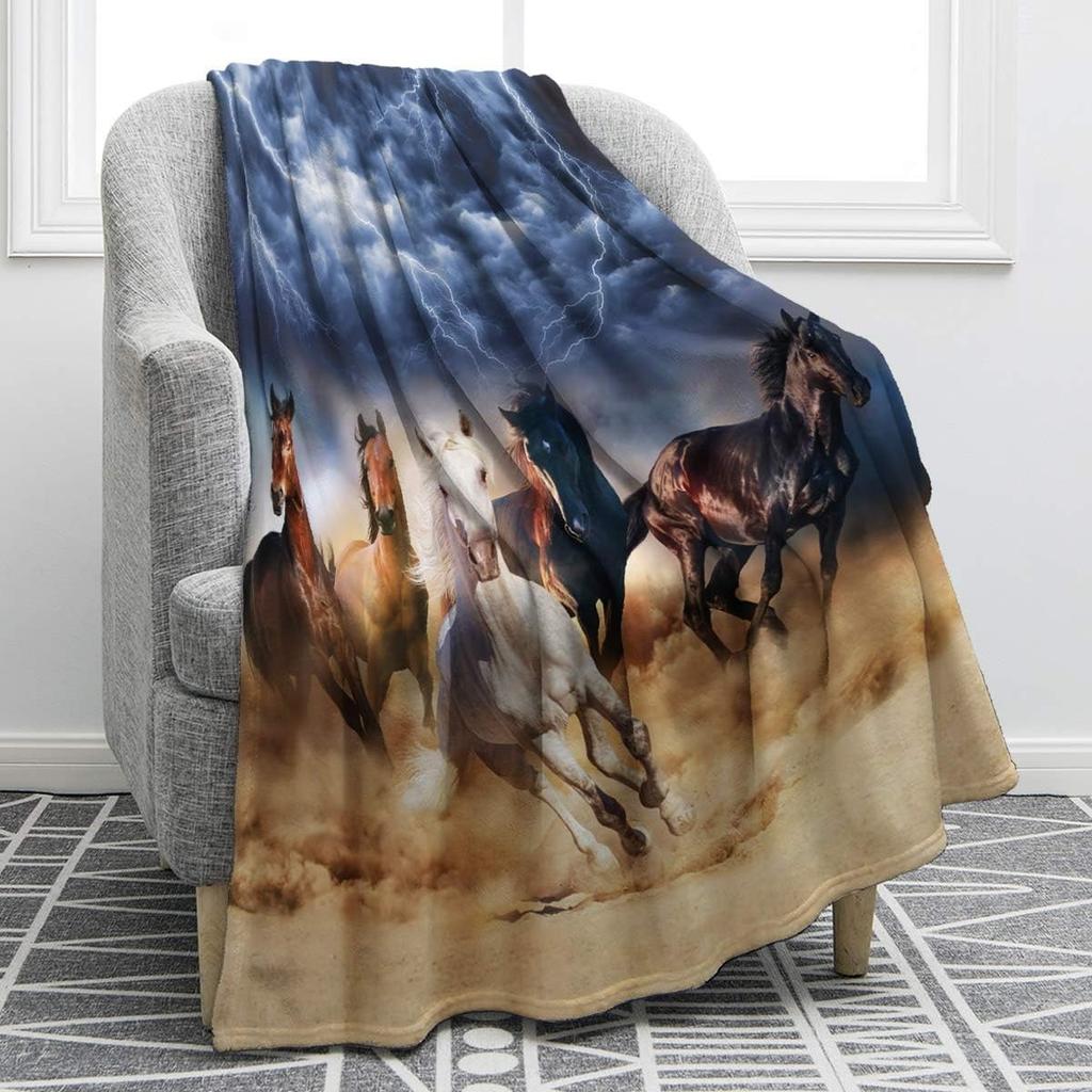 Horse Blanket Gifts for Women Girls Birthday Valentine's Day Lovers Adults Kids Couch Chair Bed Travelling Camping