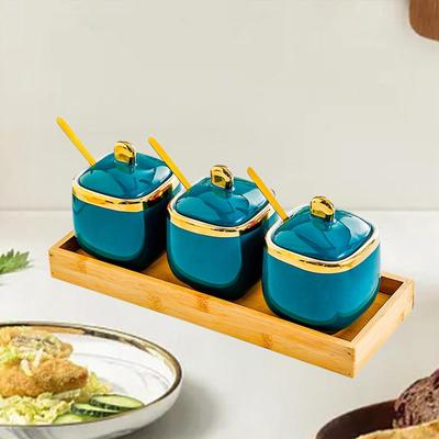 Ceramic Condiment Jars Seasoning Pepper Pots,Decorative,Seasoning Jar,Porcelain Canisters