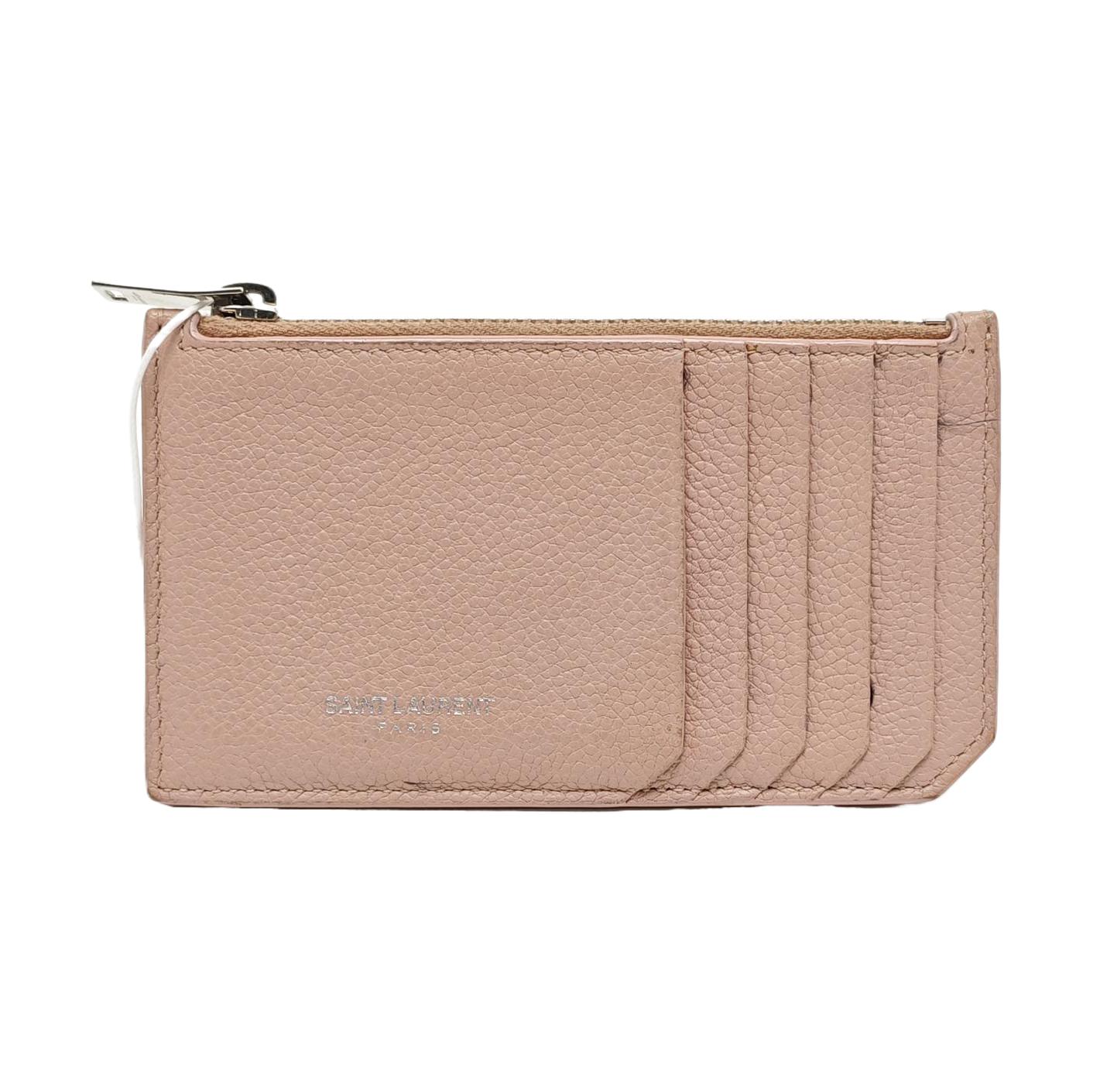 [Pre-Owned] Fragments Pink Leather Card Holder Silver Hardware - Very Good #FKTRPP ONE SIZE