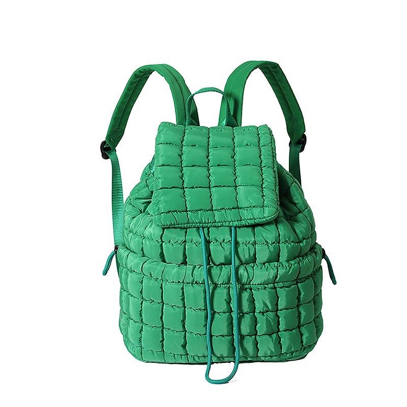 Schoolbag Down backpack Women's new cotton bag Fashion pleated cloud bag Commuter travel Large capacity backpack