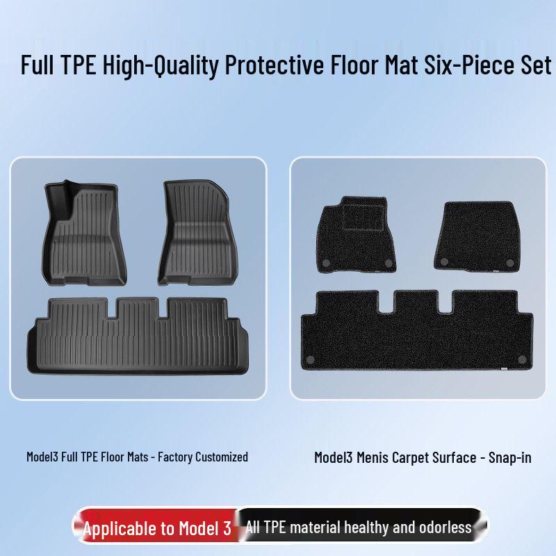 Suitable for Tesla Model Y/3: Premium TPE Floor Mats and Car Modification Accessories.