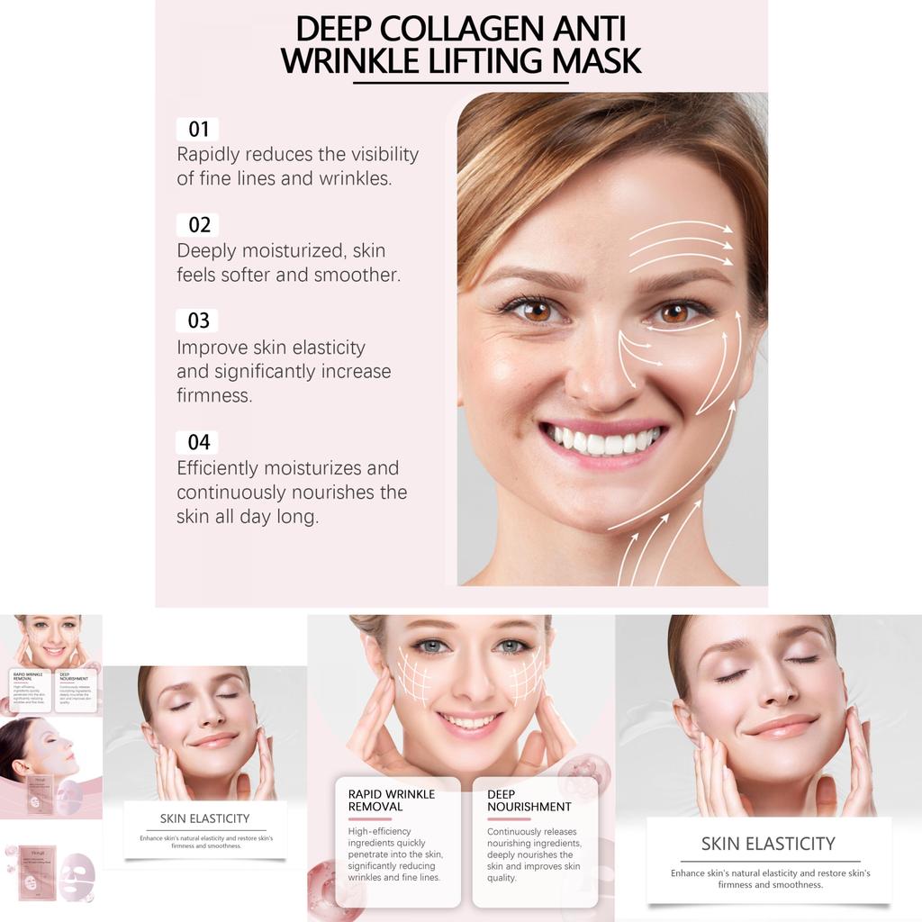Hoygi Collagen Moisturizing Face Mask Hydrating Anti-aging Skin Treatment For Radiance