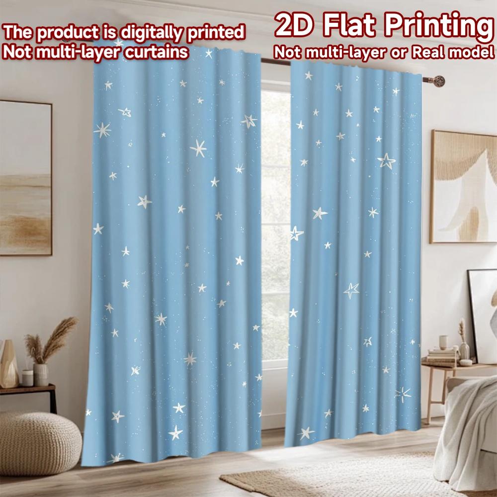 2D flat Photography Backdrop Photography Banner Blue Sky with Stars 100% Polyester Holiday Decorations Use for Suitable for