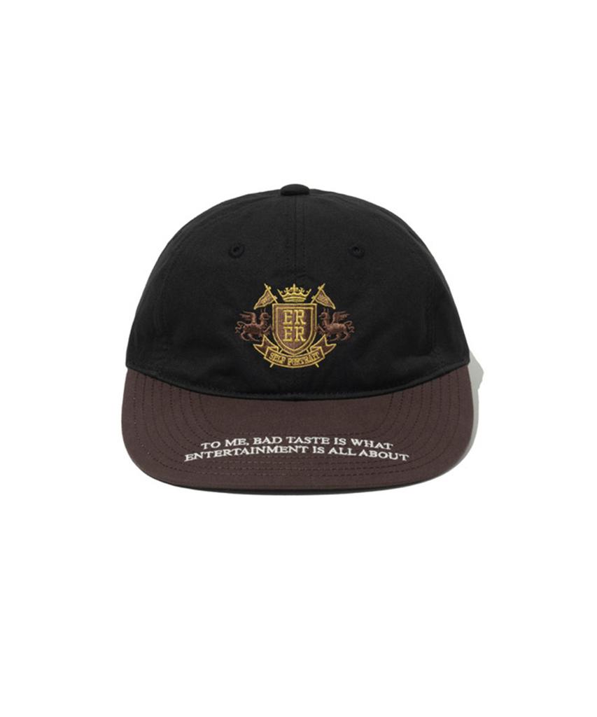ERER Embroidered Detail Color Block Snapback Black Brown