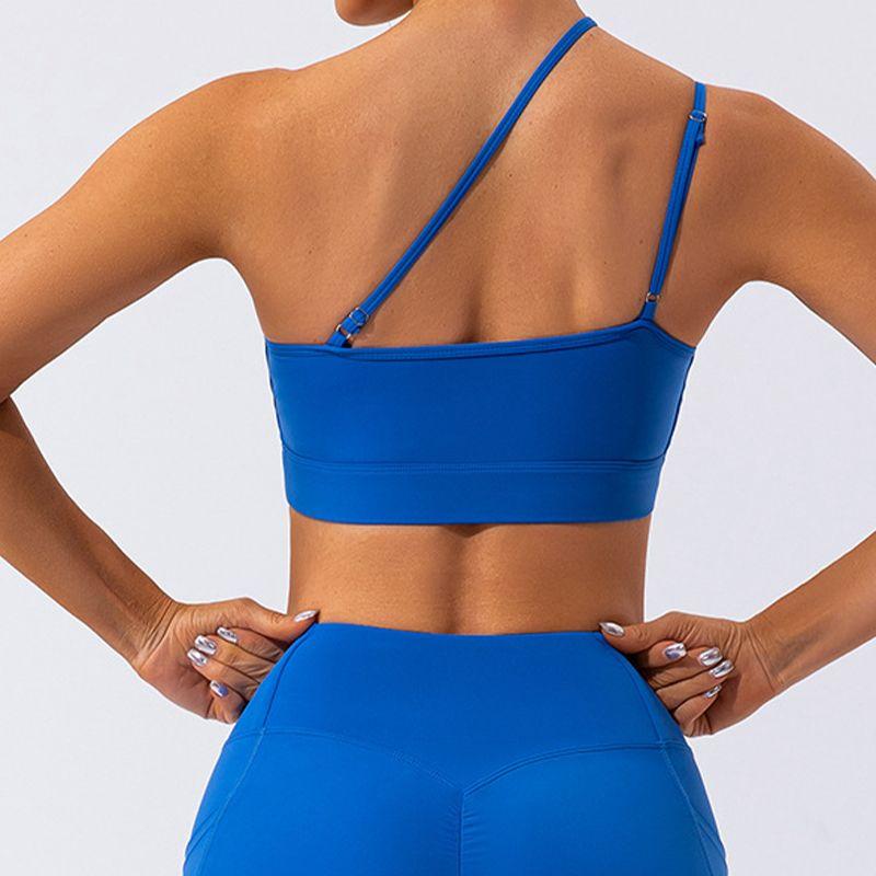 Sloping Shoulder Beauty Back Sports Underwear Women 2025 New Yoga Bra Running Outer Wear Gathered Sexy Workout Clothes Vest