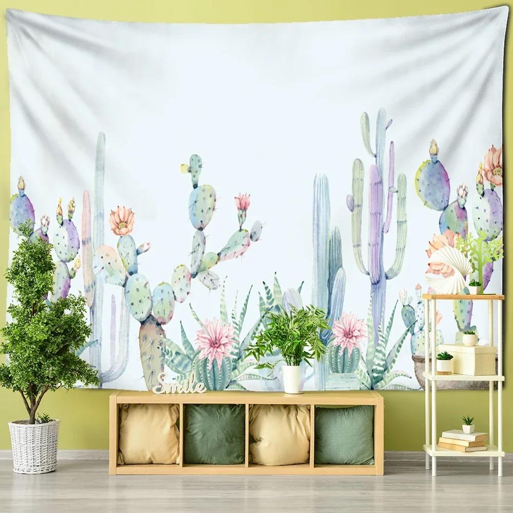 

Винтажный зеленый тропический растительный декоративный гобелен для домашнего декора, гостиной, офиса, гобелен 100x75cm